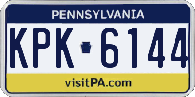 PA license plate KPK6144