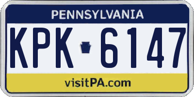 PA license plate KPK6147