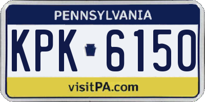 PA license plate KPK6150