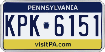 PA license plate KPK6151