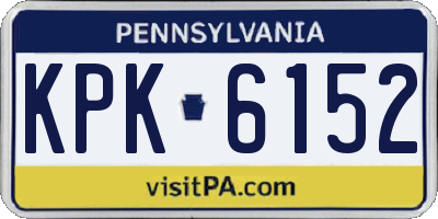 PA license plate KPK6152
