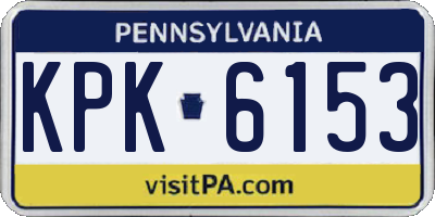 PA license plate KPK6153