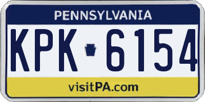 PA license plate KPK6154