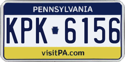 PA license plate KPK6156