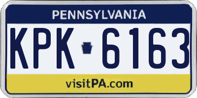 PA license plate KPK6163