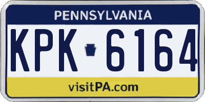PA license plate KPK6164