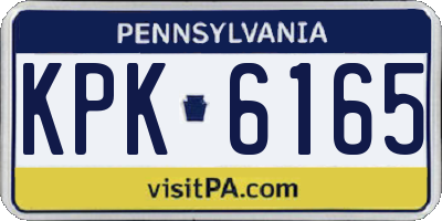 PA license plate KPK6165