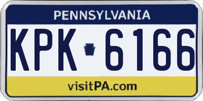 PA license plate KPK6166