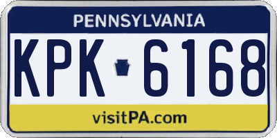 PA license plate KPK6168