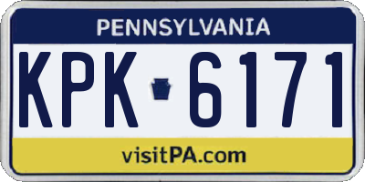 PA license plate KPK6171