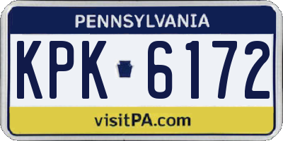 PA license plate KPK6172