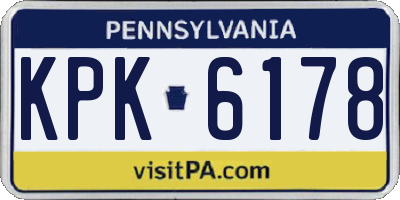 PA license plate KPK6178