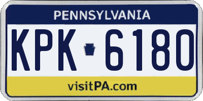 PA license plate KPK6180