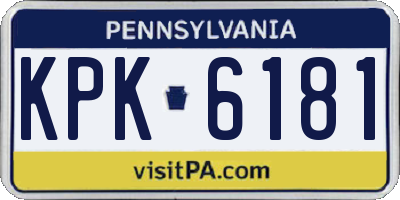 PA license plate KPK6181