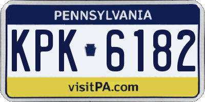 PA license plate KPK6182