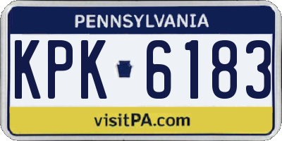 PA license plate KPK6183
