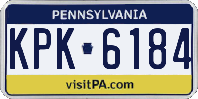 PA license plate KPK6184