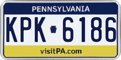 PA license plate KPK6186