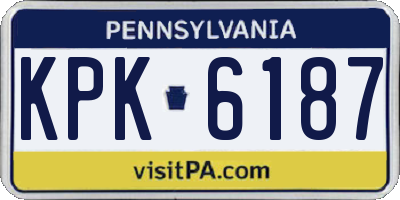 PA license plate KPK6187