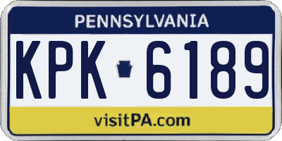 PA license plate KPK6189