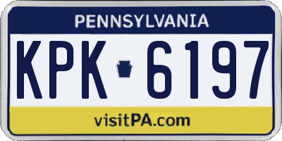 PA license plate KPK6197