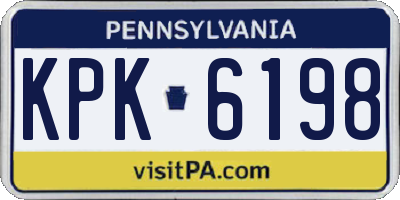 PA license plate KPK6198