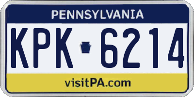 PA license plate KPK6214