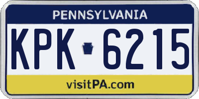 PA license plate KPK6215