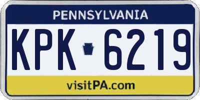 PA license plate KPK6219