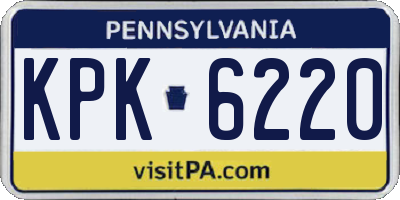PA license plate KPK6220