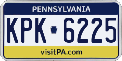PA license plate KPK6225
