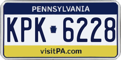 PA license plate KPK6228