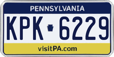 PA license plate KPK6229