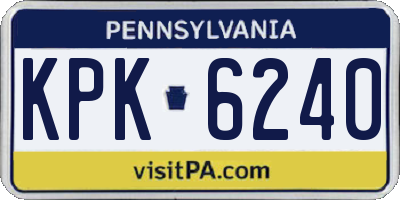 PA license plate KPK6240