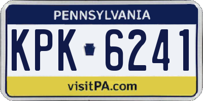 PA license plate KPK6241