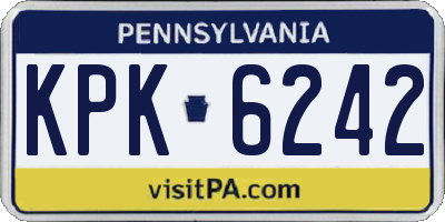 PA license plate KPK6242