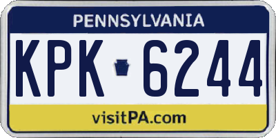 PA license plate KPK6244