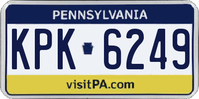 PA license plate KPK6249