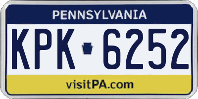PA license plate KPK6252