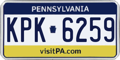 PA license plate KPK6259
