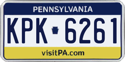 PA license plate KPK6261
