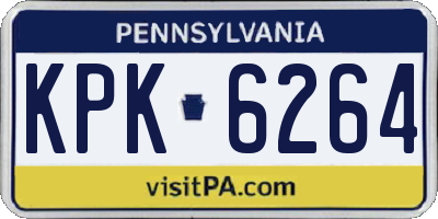 PA license plate KPK6264