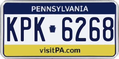 PA license plate KPK6268