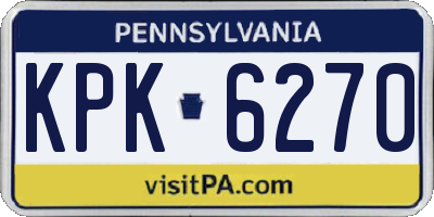 PA license plate KPK6270
