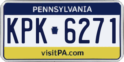 PA license plate KPK6271