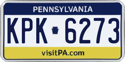 PA license plate KPK6273