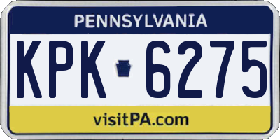 PA license plate KPK6275