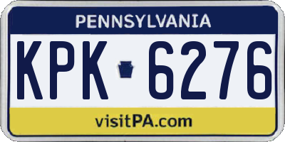PA license plate KPK6276