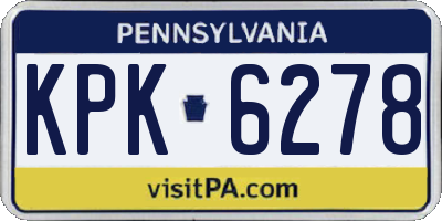 PA license plate KPK6278