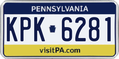 PA license plate KPK6281